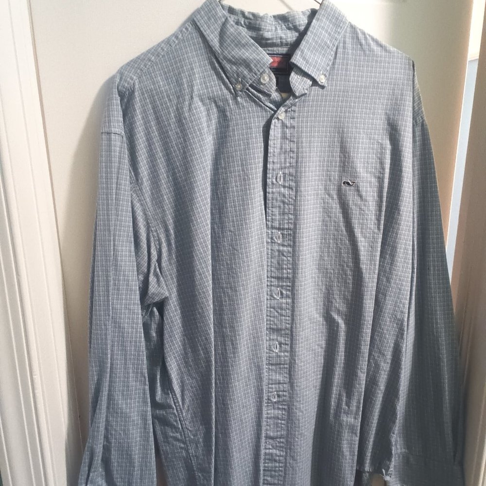Euc Vineyard vines whale shirt light blue